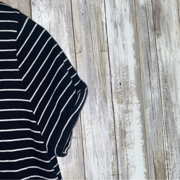 J. Jill Everyday Relaxed Black & White Cotton Tee - Picture 3 of 5